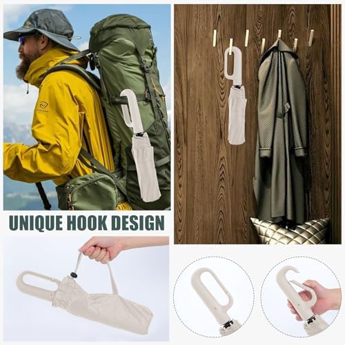 Ring Buckle Umbrella,Compact Folding Travel Umbrella for Rain & Sun, Automatic Open Close,10 Ribs, Portable Umbrella for Men and Women - Image 4
