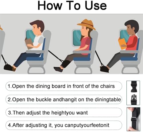 2Pcs Airplane Foot Rest, Travel Essentials, Long Haul Flight Essentials, Leg Rest, Portable Adjustable Foot Hammock for Travel, Comfortable Foot Support, Ideal for Long Flights and Office Use - Image 4