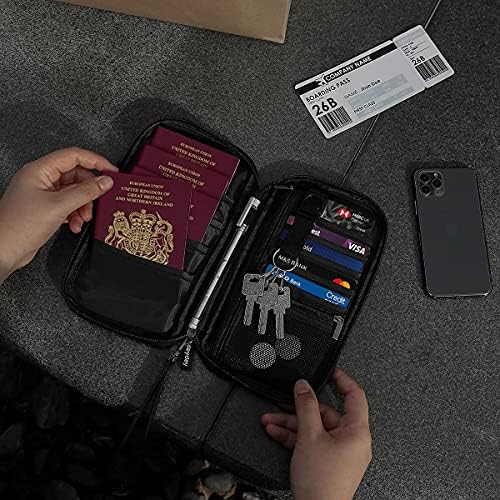 dayday® 4 Passport Holder Travel Wallet Accessories Document Airplane Holiday Essentials Organiser Bag with RFID Blocking Unisex Family Cover Case | Gifts for Men Women - Image 5
