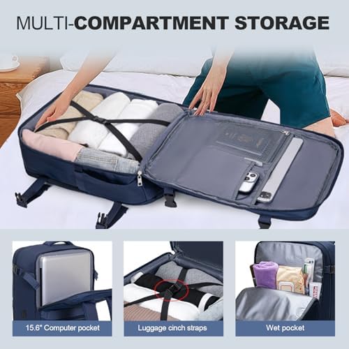 for Easyjet Cabin Bag 45x36x20, Travel Backpack with TSA Approved Clear Bag, Carry-ons Cabin Backpack for Travelling Underseat Cabin Bag Laptop Backpacks Luggage Set - Image 6