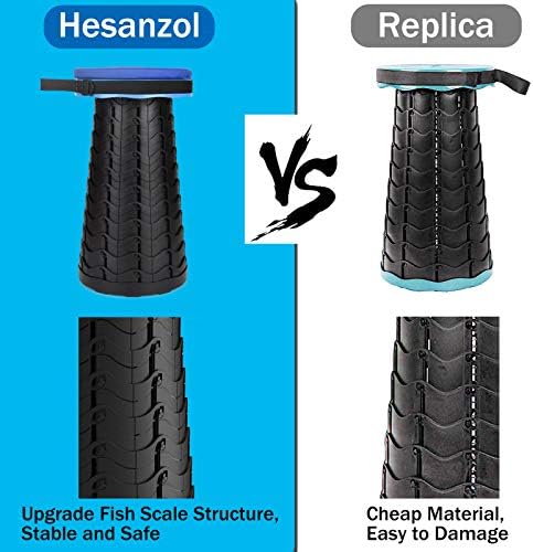 Hesanzol Portable Telescoping Stool, Retractable Folding Stool for Camping Garden Fishing Hiking Travel BBQ, Adjustable Collapsible Stools Max Load 400lbs - Image 4