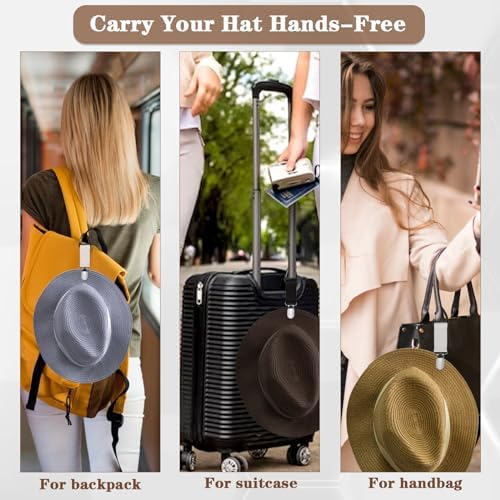 Mabor 4pcs Hat Clips for Travel on Bag,Hat Clip,Hands-Free Quick Access & Removal,Travel Accessories,Outdoor Bags, Backpacks, Purses,Beach Hat Totes for Women Girls Beach - Image 7