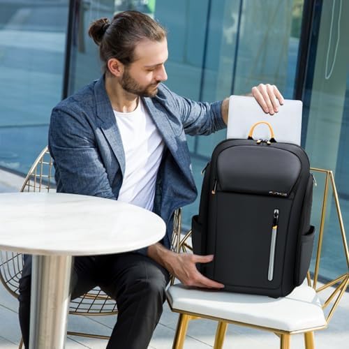 Laptop Backpack for Men - 900D Travel Backpack fit 17.3 Inch Laptop, Tech Backpack with USB Charging Port Anti-Theft Pocket, 30L Smart Rucksack for College Business Work Overnight Black - Image 7