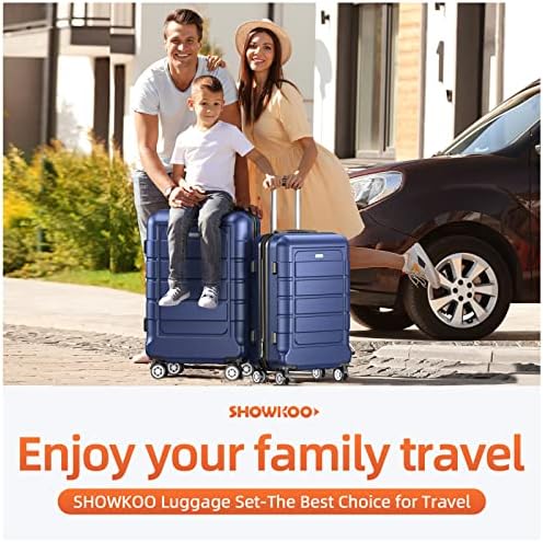 SHOWKOO Suitcase Large 28-Inch Expandable PC+ABS Hard Shell Travel Luggage Lightweight Durable High Capacity with Double Spinner Wheels TSA Lock, 28" Blue - Image 2