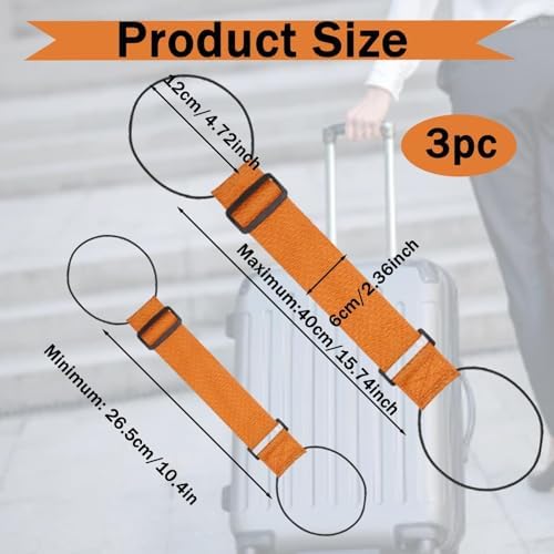 3PCS Elastic Fastening Belt for Luggage, Suitcase Straps, Luggage Strap for Suitcases, Adjustable Luggage Straps for Suitcases with Buckle Box Packing Belt Portable Travel Suitcase Accessory - Image 2