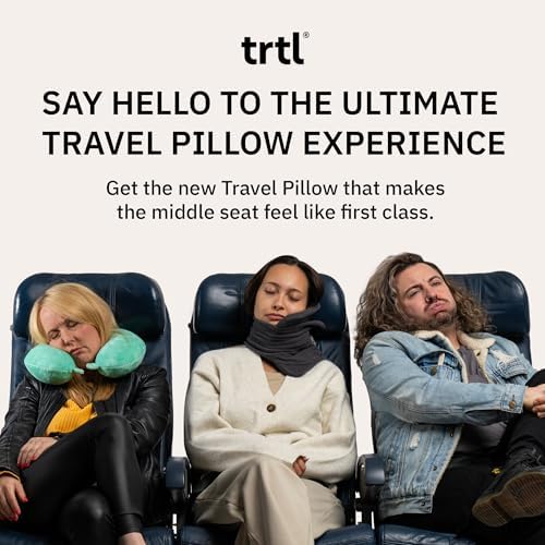 trtl Travel Pillow - Airplane Pillow for Neck and Shoulder Support - Soft, Lightweight, Machine-Washable Travel Pillows for Airplanes - Grey - Image 2