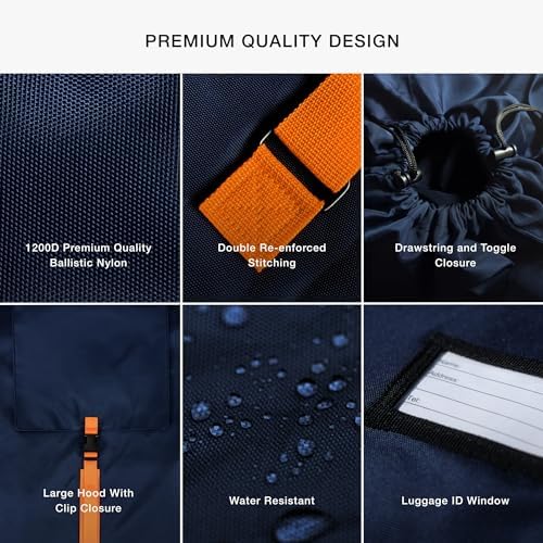 XL Stroller Travel Bag - Extra Large Pushchair and Pram Bag for Airplane, Navy - Image 6