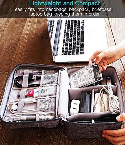 HCFGS Travel Cable Organiser Bag, Electronics Accessories Organizer Bag, Universal Carry Travel Gadget Bag for Cables, Power Bank,USB Drive, Charger Hard Disk (Gray) - Image 3