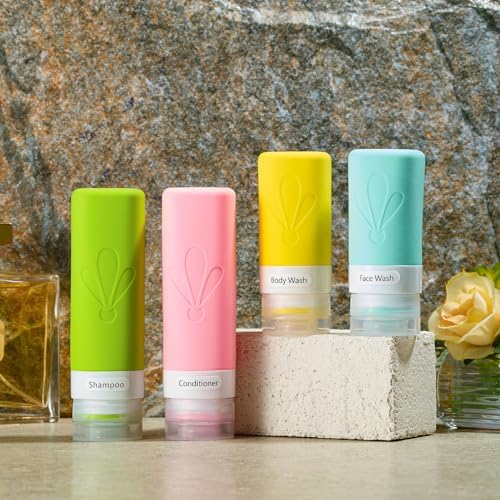 INSFIT 17 Pack Silicone Travel Bottles Set - CAA Compliant Leakproof Toiletries Containers, Reusable Travel Size Accessories for Women & Men, Airplane Essentials, Shampoo Lotion Organizer - Image 5
