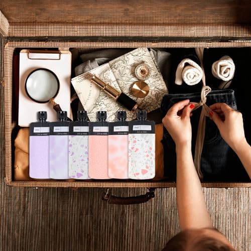Sibba 6 Pcs Leak Proof Empty Squeeze Pouches 3 oz Portable Shampoo Liquid Container Refillable Travel Size Containers TSA Approved Travel Bottles Makeup Packing Bag for Lotion Face Cream Hand Soap - Image 4