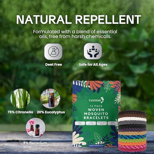 12 Pack Mosquito Repellent Bracelet - Non-Toxic Insect Repellent Bands, Deet-Free Bug & Flea Repellent for Kids & Adults - Waterproof Travel Essentials, 250 Hours Protection - Image 2