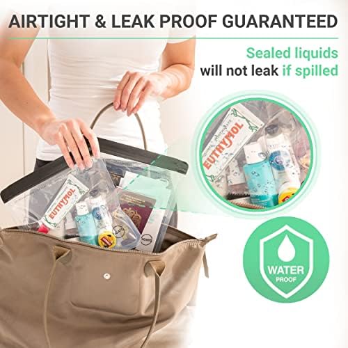 The Original Airport Security Liquids Bags -100% Leakproof Liquid Bag 20 x 20cm - Security Approved Travel Toiletry Bag by Ogato- Clear Makeup Bag - 3pcs - Image 5