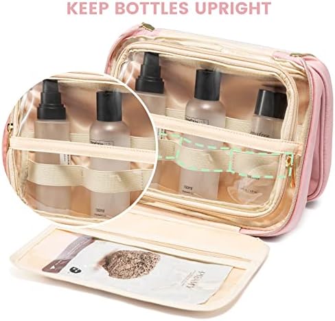 LOVEVOOK Toiletry Bag for Women, Large Toiletries Makeup Bags with Hook, Hanging Travel Wash Bag, Waterproof Cosmetic Organizer Ladies for Full Sized Container Vacation Essentials, Rose - Image 7