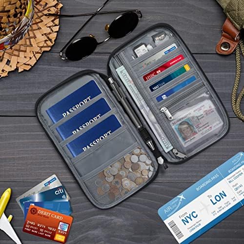 Arqumi Passport Holder Travel Wallet, Portable Travel Document Organiser, Waterproof Travel Accessories Case with Carry Handle for Women Men Family Passport Wallet (Small, Black) - Image 7