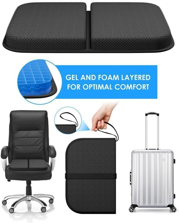 Seat Cushion Foldable Ergonomic Seat Cushion Portable Travel Chair Cushion Breathable Comfortable Orthopaedic for Car & Office Chair Wheelchair - Image 3