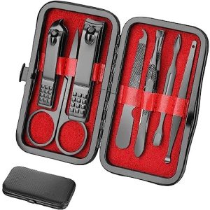 Manicure Set Men Travel Manicure Set Nail Clippers Mens Accessories Stainless Steel Nail Clippers Set Pedicure Set Personal Care Kit Nail Grooming Kit Gift for Men Husband Friend Parents Women