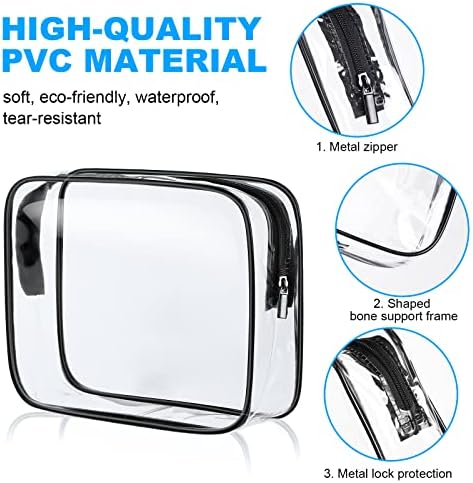4-Pack Clear Wash & Makeup Bags TSA Approved Makeup Bags, PVC Waterproof Travel Wash Bags for Family, Men, Women (Largea, Medium, Small, Minimum) - Image 3