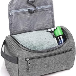 Etercycle Hanging Wash Bag Travel Toiletry Bag Waterproof Bathroom Bag for Men and Women Travel Toiletry Makeup Organizer (Grey)