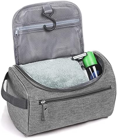 Etercycle Hanging Wash Bag Travel Toiletry Bag Waterproof Bathroom Bag for Men and Women Travel Toiletry Makeup Organizer (Grey)