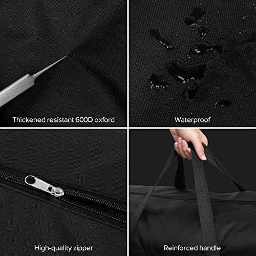 4 Pack Extra Large Travel Duffle Bag, Foldable Waterproof 600D Oxford Cloth Heavy Duty Holdall Bags for Men Women, Strong Moving Boxes for House, Luggage Bags 96L (Black) - Image 3