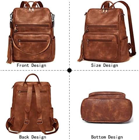 Women PU Leather Backpack Waterproof Casual laptop bag School Shoulder Bag for Ladies - Image 5