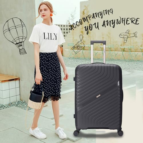 24" Medium Suitcase Luggage Suitcase 4 Wheel Lightweight Medium Size 15kg - 20kg Travel Case Hardshell ABS Check in with Combinaton Lock - Image 7