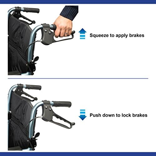 Days Escape Wheelchair, Lite Aluminium, Lightweight with Folding Frame, Mobility Aids, Comfortable Travel Chair with Removable Footrests, Standard, Blue - Image 5