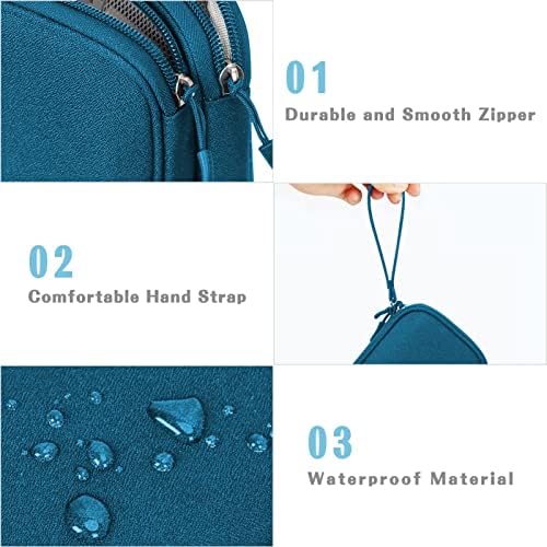 FYY Electronics Accessories Organiser Bag, Double-Layer Travel Cable Organiser Bag Pouch Portable Waterproof All-in-One Carry Travel Bag for Cable, Cord, Charger, Phone, Hard Disk S-Dark Green - Image 4