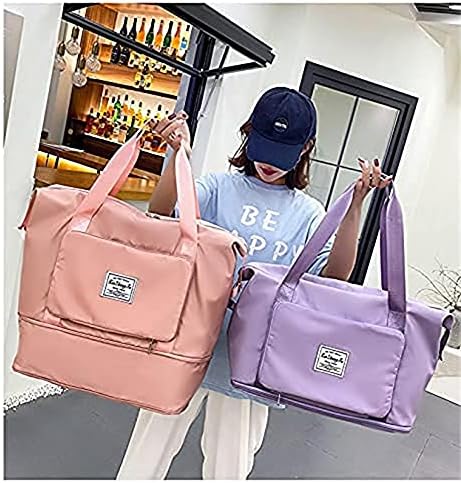 Large Capacity Folding Travel Bag,Portable Foldable Travel Lightweight Waterproof Oxford Fabric Duffel Bag Carry Luggage Bag for Expandable Weekender Sports, Gym, Vacation - Image 7