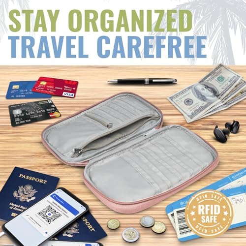 BOACAY Family Passport Holder, RFID Travel Wallet for Women & Men, Document Organiser, Holiday Essentials & Waterproof Cover for Tickets, Money, Cards - Image 5