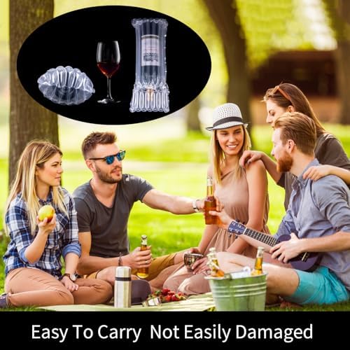11pcs Wine Bottle Protectors,Bubble Wrap Bags,Inflatable Column Packaging Air Bags, Wine Bags Wine Bottle Packaging, Reusable for Luggage, Airplane, Travel, Transport Inflatable Bag, with Free Pump - Image 6