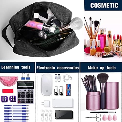 Toiletry Bag for Men Large Travel Wash Bag Water-Resistant Gym Shaving Organiser Bag, Shower Bathroom Makeup Bag with Handle (Black) - Image 5