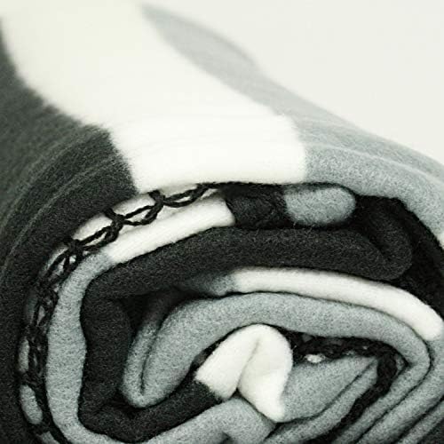 AA Travel Fleece Blanket AA3423 - 100% Lightweight Polyester 150cm x 120cm Black White Grey Stripes - Image 6