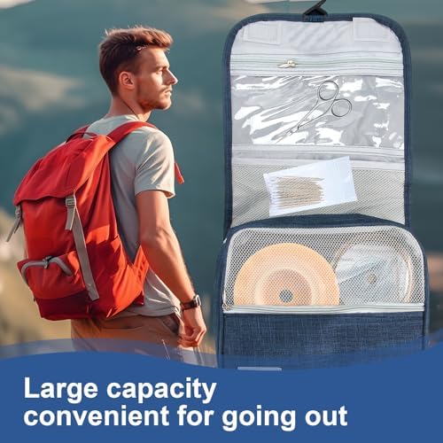 Ostomy Colostomy Travel Bag Hanging Ostomy Supplies Bags for Colostomy Foley Catheter,Medical Supplies Ileostomy Pouch Accessories Hanging Wash Toiletry Bag Organizer - Image 5