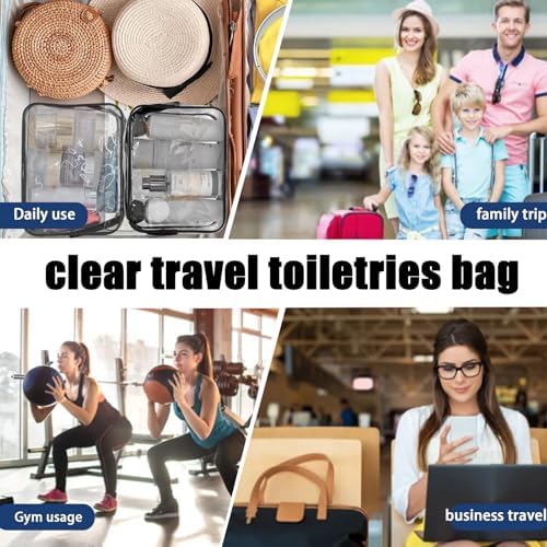 3-Piece Set Toiletry Bag, Travel Essentials, Clear Travel Toiletries Bag, Portable Waterproof Cosmetic Bags, Toiletry Bags for Accessories Wash for Women and Men - Image 6