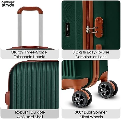 Medium Luggage | Durable Suitcases | Lightweight & Secure with Combination Lock | Smooth 4 Dual Spinner Wheels | Ideal Travel Bag & Luggage Sets (Dark Green, Medium 24'') - Image 3