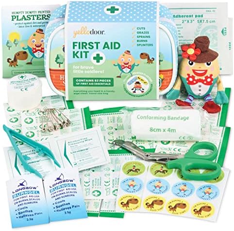 Baby First Aid Kit - 62 Pieces of Essential Medical Grade Supplies for Kids, Family, Home, Car and Travel - Includes Distractor and Reward Stickers. 100% Vegan - Image 2