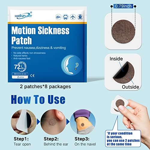 Motion Sickness Patches - 16 Count for Fast Nausea Relief in Car, Sea, Air Travel - Travel Sickness Patches Non-Drowsy, Effective, Lasts 72 Hours - Image 3