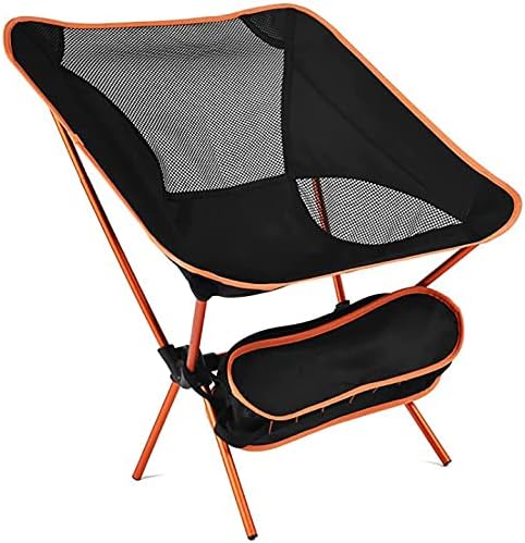 Portable Folding Camping Chair, Compact Collapsible Backpacking Chair Beach Chair with Carry Bag for Outdoor Hiking Fishing Picnic (Orange) - Image 3