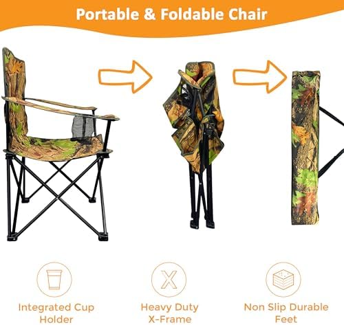 Crystals Camping Chair Heavy Duty, Compact Structure, Lightweight, Waterproof & Foldable with Cup Holder, Ideal for Garden, Fishing, Picnic, Camping & Travel Comfort (One Chair) - Image 6