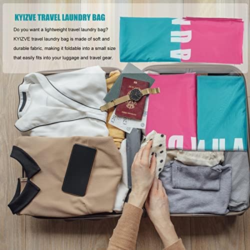 2 Pack Upgrade Extra Large Travel Laundry Bag with Drawstring,24" x 36" Durable Rip-Stop Dirty Clothes Shoulder Bag for Travel, Bathroom Home or Dormitory (Blue Pink) - Image 3