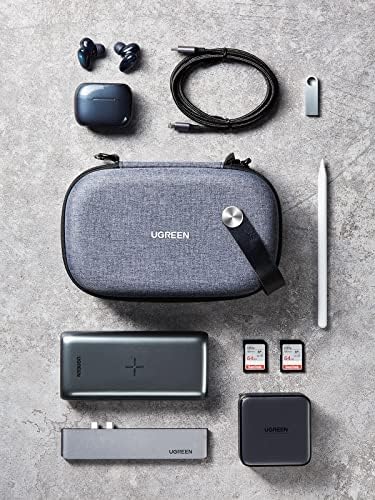 UGREEN Travel Accessories Bag, Portable Cable Organiser Travel Electronics Organiser Small Gadget Cable Bag Pouch, Hard Case for Charger Adapter Power Bank Hard Drive(Grey) - Image 5