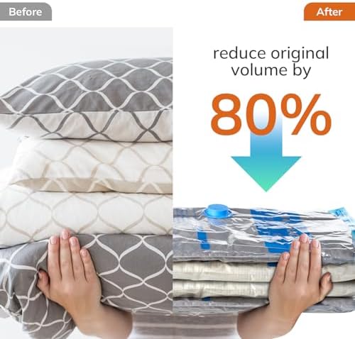 Vacuum Compression Storage Bags for Clothes - 12 Pack Reusable Space Saver Bags with Wireless Electric Air Pump for travel (3 Large + 3 Medium + 3 Small + 3 X-Small) - Image 3