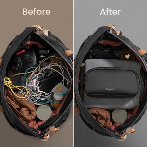 tomtoc Cable Organiser Bag Travel Pouch Water Resistant Accessory Bag Cord Organiser for Essentials, Tech Pouch Accessories Carry Storage for Power Bank, Charger, Airpods, USB, Pocket 3, Daily Items - Image 5