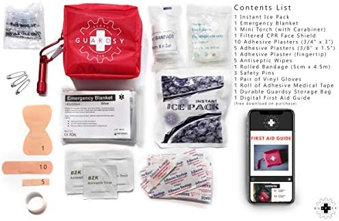 Guardsy Mini First Aid Kit | Compact Small Medical Emergency Survival Kit perfect for Car, Travel, Hiking, Camping, Outdoor, Cycling, Running, Home, Vehicle, Sports. With Digital First Aid Guide app - Image 3