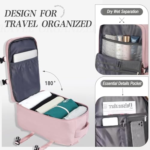 for Ryanair Cabin Bags 40x20x25 Underseat Cabin Bag Carry-ons Hand Luggage Bag Travel Backpack Cabin Size for Ryanair Backpack with Charging Port, Trolley Sleeve, Anti Theft Pocket - Image 3
