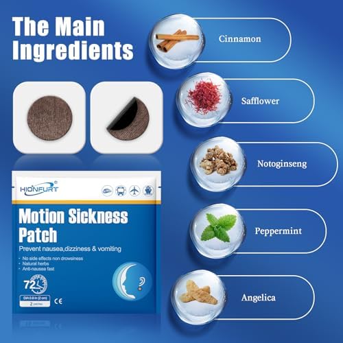 Motion Sickness Patches - 16 Count for Fast Nausea Relief in Car, Sea, Air Travel - Travel Sickness Patches Non-Drowsy, Effective, Lasts 72 Hours - Image 4