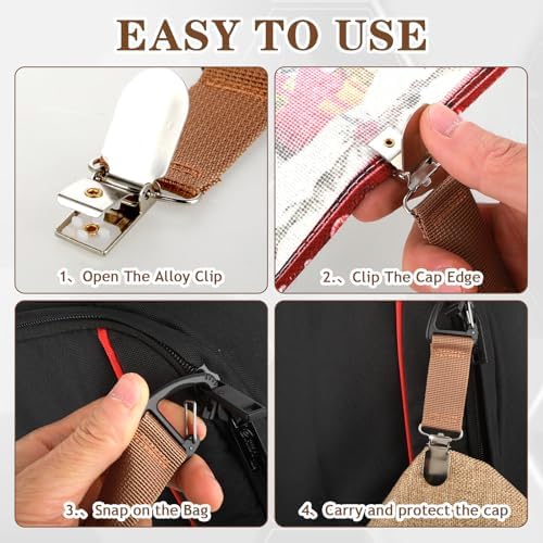 Mabor 4pcs Hat Clips for Travel on Bag,Hat Clip,Hands-Free Quick Access & Removal,Travel Accessories,Outdoor Bags, Backpacks, Purses,Beach Hat Totes for Women Girls Beach - Image 6