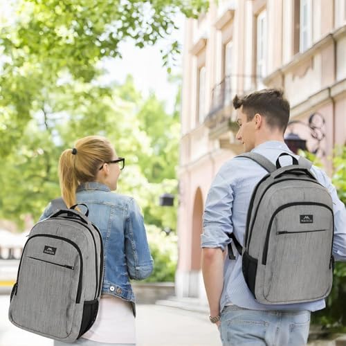 MATEIN Travel Laptop Backpack, Work Bag Lightweight Laptop Bag with USB Charging Port, Anti Theft Business Backpack, Water Resistant School Rucksack Gift for Men and Women, Fits 15.6 Inch, Grey - Image 9