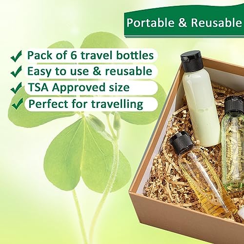 6PCS 50ML Plastic Travel Bottles with Flip Cap Empty Squeeze Bottles Refillable Travel Container with Funnel & Label TSA Approved for Liquids Lotion Toiletries Cosmetic (Transparent) - Image 7